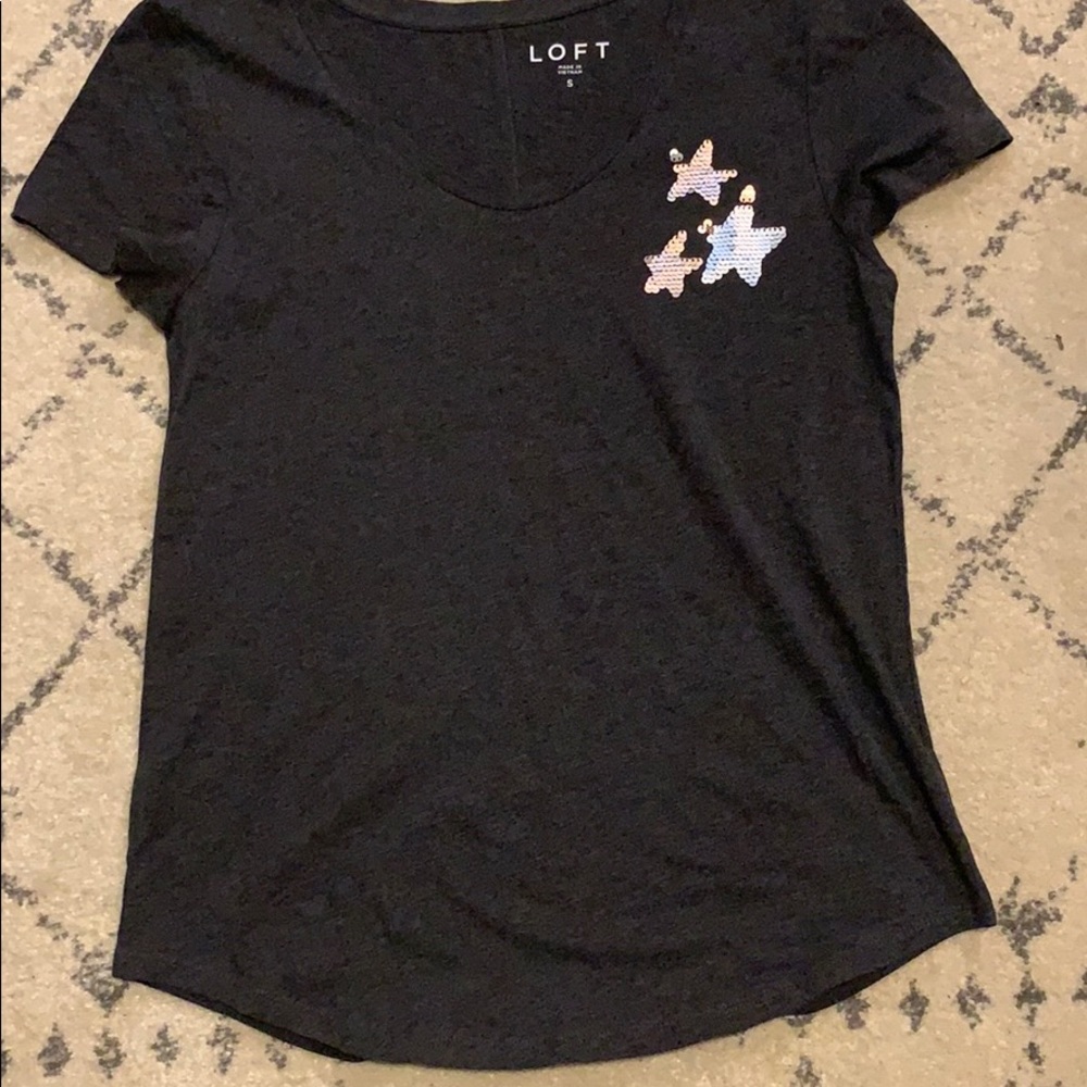 Loft Dark Gray T Shirt - Picture 1 of 4